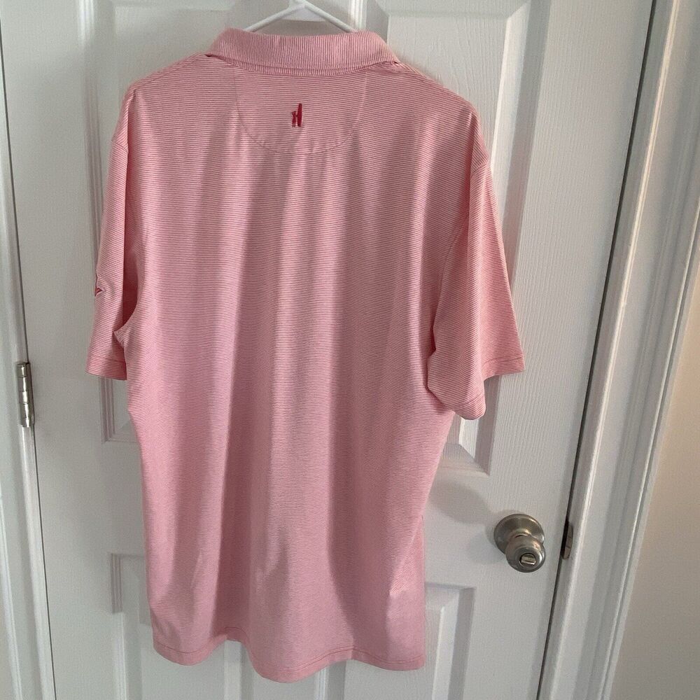 JOHNNIE-O Shirt Mens Size Large Polo Performance Stripe Golf Wicking Conch - Picture 6 of 6